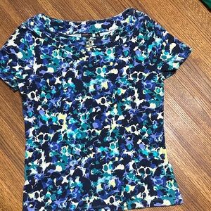 Rafaella Blue and Green Patterned Top